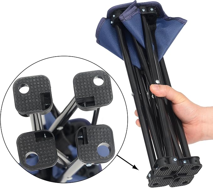 Wind Tour Portable Folding Camping Stool Outdoor Camping Lightweight Samll Chair for Fishing Hiking Gardening and Beach with Carry Bag (Medium Blue -2)