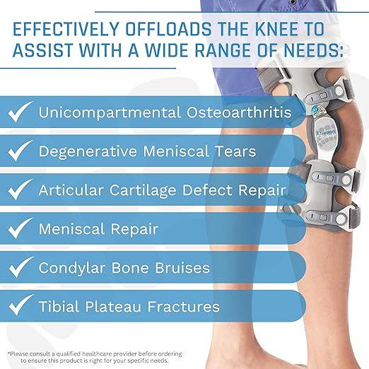 Ovation Medical Game Changer Unloader Knee Brace - Lightweight, Low Profile OA Knee Brace for Arthritis Pain and Support - Premium Knee Support for Medial and Lateral Knee Pain (Right)