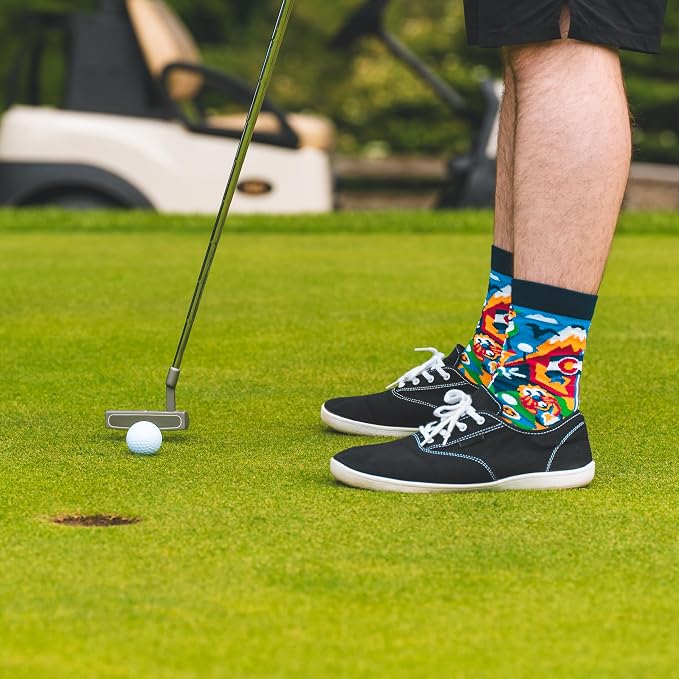 Lavley Funny Golf Socks - Fun gift for golfers - Unisex one size fits most - Great for birthdays or stocking stuffers