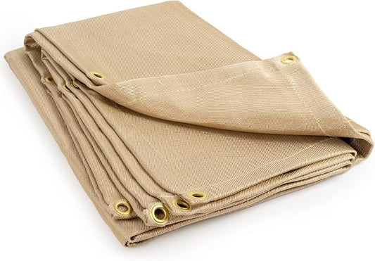 YESWELDER Heavy Duty Fiberglass Welding Blanket, 4 x 6ft Fireproof Insulation Blanket, 1/3”(8mm) Thickened Weld Cover with Grommets, Thermal Resistant Insulation Welding Curtain Mat Grill