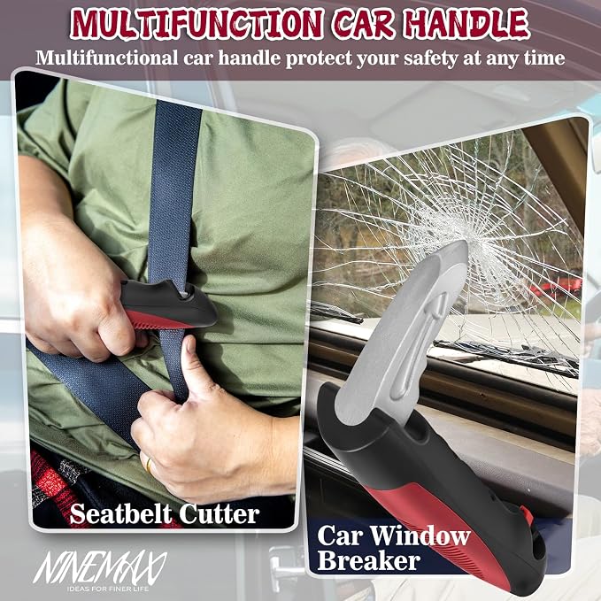 NINEMAX Car Door Handle for Elderly, 3 in 1 Car Handle Assist (1pc) | 3-in-1 Design Combines Car Assist Handle & Cane Support, Provides Stable Grip for Seniors, Portable Vehicle Entry Aid