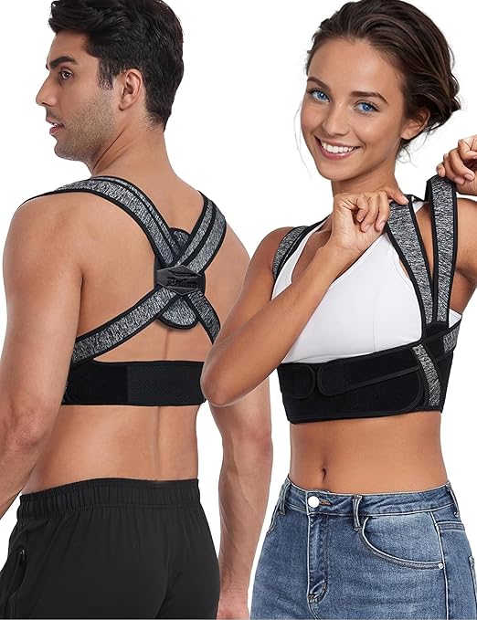 Posture Corrector, BI-Strap System Back Brace | Three Wearing Modes, Bamboo Fiber Lining, Adjustable Support