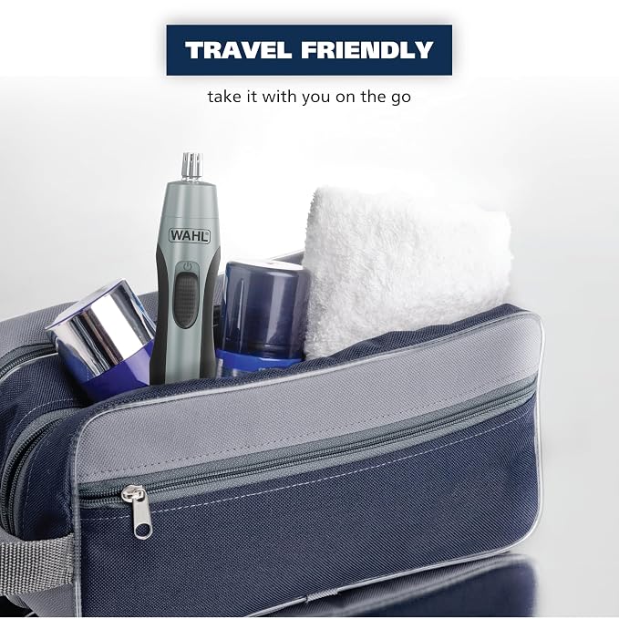 Wahl Clipper Battery Operated, Precision Ear and Nose Hair Trimmer for Men, Hygienic Nose Trimmer with Rinseable Blade for Easy Cleaning, Perfect for Travel – Model 3026462
