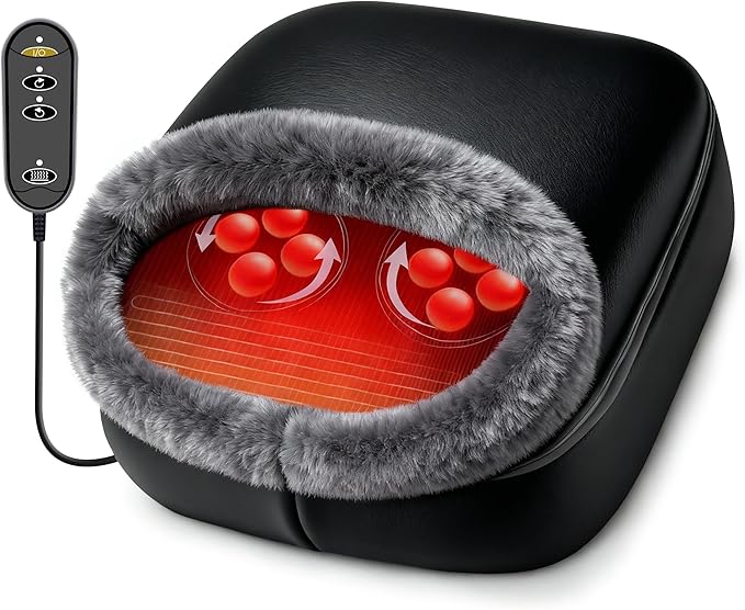 CooCoCo FSA Eligible Heated Foot Massager, HSA Approved Foot Warmer, Shiatsu Foot Heater for Plantar Fasciitis & Neuropathy, Feet Massage Machine for Pain Relief, Gifts for Women Mom Dad Men