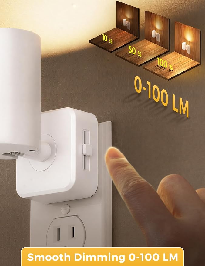 L LOHAS LED Night Lights Plug into Wall,[2-Pack] Wall Spot Lights Indoor with Light Sensor,3000K Soft White Night Lights,for Home Decor Party Bathroom,Hallway