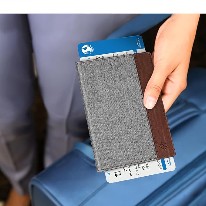 FINTIE Passport Holder, Slim Travel Wallet RFID Blocking Card Case Cover | Passport Cover Protector Essentials with Credit Card Slots, For Women/Men