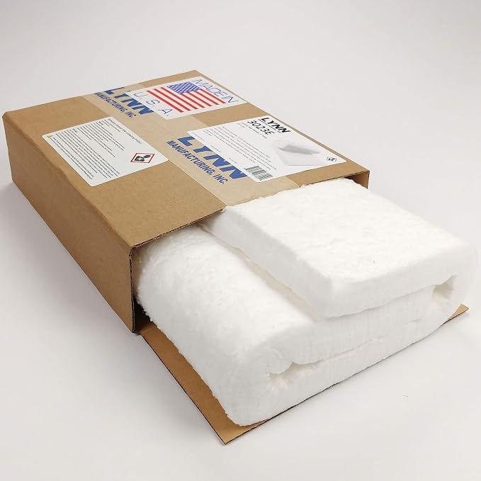 Ceramic Fiber Insulation, 1" Thick x 12" x 24", 2400F Fireproof Insulation Blanket, 3023E