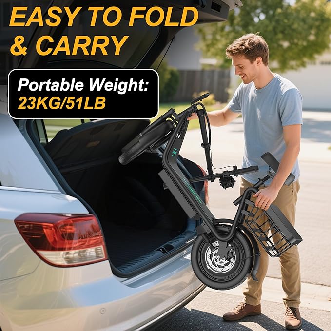 Electric Scooter for Adults, Folding E Scooter with 350W/500W Motor 16-24 Mph Top Speed, Max 15-60 Miles Long Range, 6.5''/8.5''/10''/14'' Solid Tires Commuting Scooters, Dual Brakes, APP