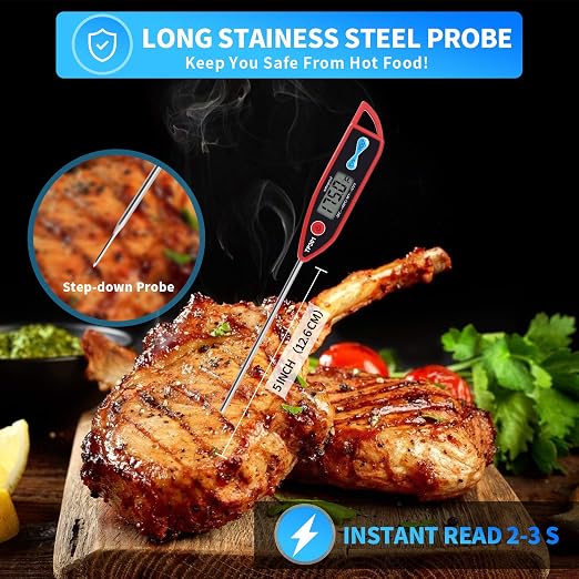 Yacumama Digital Water Thermometer for Liquids, Long Probe | Instant read, waterproof design, for water, liquids, candle making, food, meat and milk