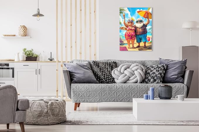 Adult Jigsaw Puzzle 1000 Piece Grandparents Vacation | Funny Beach design makes a great retirement gift for Mom or Dad. Great for game nights on a table, puzzleboard, or floor.