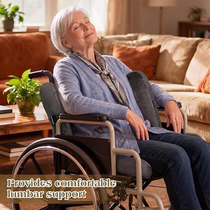 Lateral Support for Wheelchair Back Cushion Pressure Relief Side Support Pads Recliner Wheelchair Lumbar Pillow for Office Chair Back(Dark Gray)