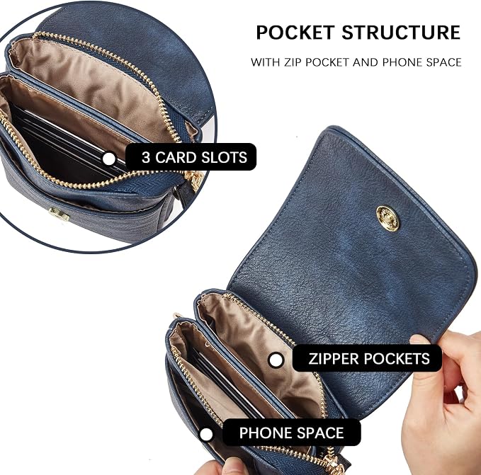 BOSTANTEN Small Crossbody Bag for Women Designer Cell Phone Purse | Vegan Leather, Multiple Pockets, Card Slots, Compact Size for Phone, Cards and Keys, Daily Travel Shopping Use