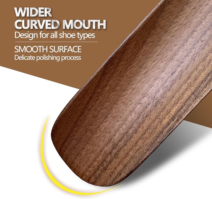 Myluxi Wooden Shoe horn Long Handle for Seniors Men,Women-23.6in Long Handled Shoehorn,Shoe Helper for Home/Travel