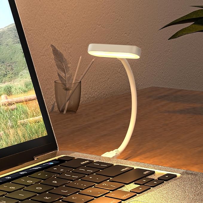 Ellasay Wall Mounted Reading Light: Dimmable LED Book Lights with Timer & Memory - Adjustable Gooseneck USB Powered - Easy Install for Kids Bedroom/Dorm Room/RV 1 Pack (White)