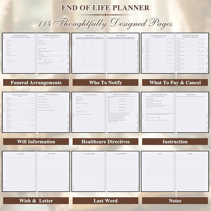 Lanpn Sorry, It's Your Problem Now, Because I'm Dead Journal, End of Life Planner Death Organizer with Tabs, When I Die Planner for Senior, Final Wishes & Financial Estate Planning Book
