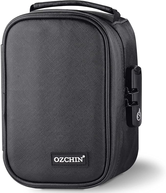 OZCHIN Smell Proof Bag with Combination Lock File Organizer Case Container Medicine Odorless Storage Lock Box Great Gift for Friend