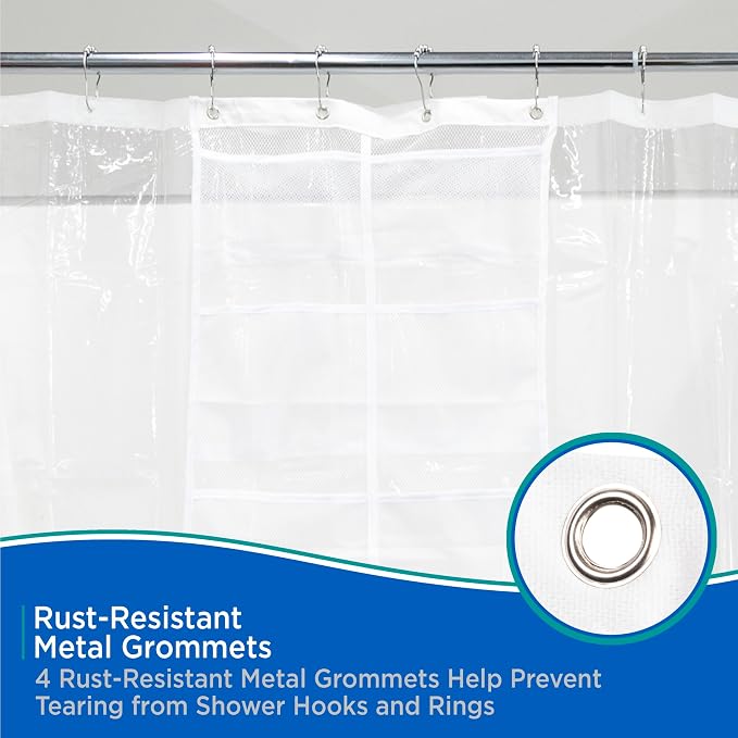 Kenney 6-Pocket Hanging Mesh Shower Organization Caddy, White