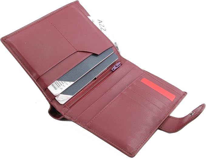Genuine Sheep Leather Smart Family Size Passport Travel Wallet/Holder (ruby woo)