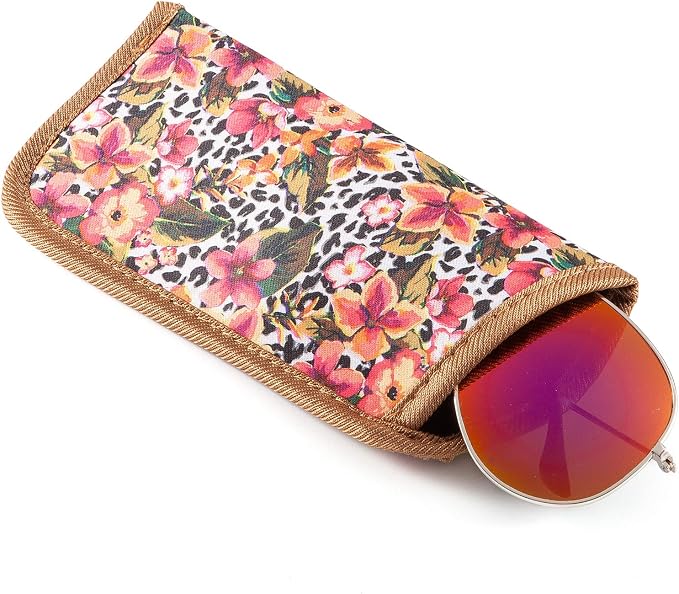 TRIUMPH VISION Reading Glasses Pouch Eyeglass Sleeve Soft Case Slim 3 Pack | Alternative to Bulky Case Lightweight，Neoprene Lined Padded Protect Optical lens Slip in, Cute Pattern Portable for Daily Use