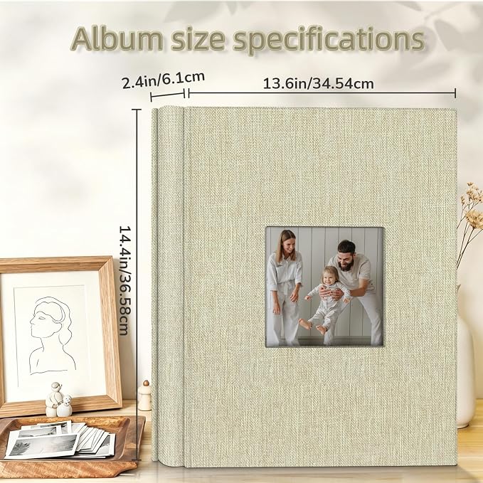 popotop Photo Album 4x6-600 Photos Photo Books with 600 Horizontal and Vertical Pockets,Linen Cover Albums for Family Wedding Anniversary Baby Vacation Pictures