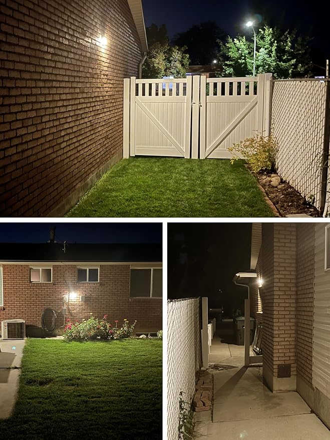 LANSOW Solar Motion Lights Outdoor 6 Pack, 188 LED/3 Modes, Warm White | Motion Sensor Outdoor Lights IP65 Waterproof 270° Lighting, Solar Powered Security Flood for Outside Yard Garden Wall Fence