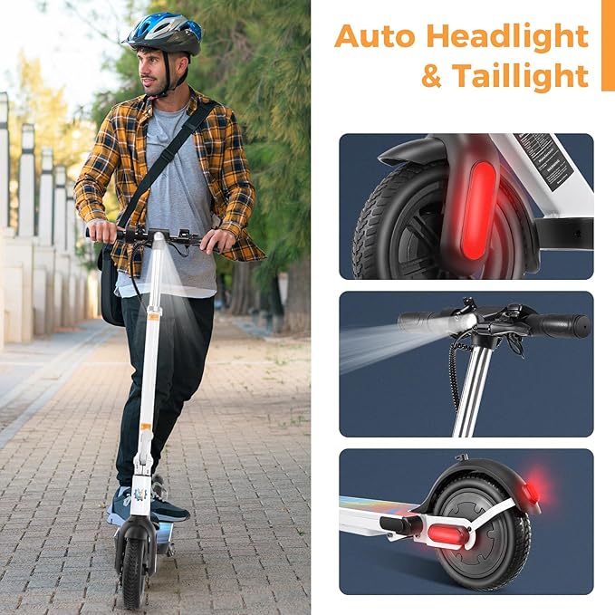 Caroma Electric Scooter with Seat Option,500/350W Motor Up to 25/20 Miles Range & 25/20 MPH Speed,9" Tires,Adjustable Electric Scooter for Adults,Foldable Commuting
