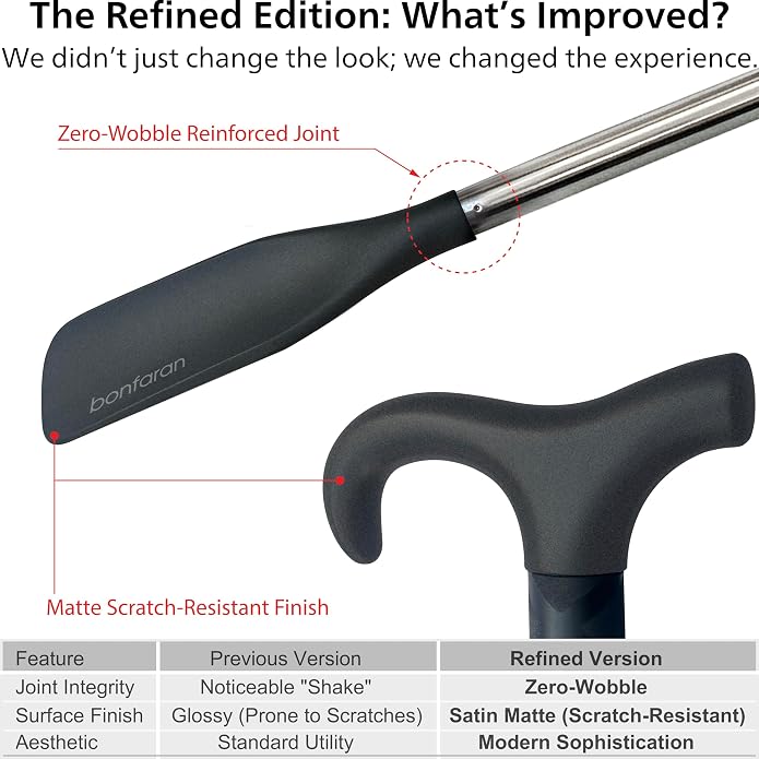 Shoe Horn Long Handle for Seniors, Telescopic Stainless Steel | Long Shoe Horn, 14"-35" Adjustable Length, One-Pull Extension, Matte Finish, Reduced Wobble, No-Bend Shoe Helper