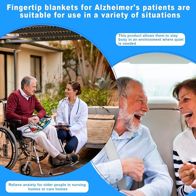Fidget Blanket for Adults with Dementia, Alzheimer’s Activities for Seniors, Fidget Tools for Adults with Dementia, Dementia Therapy Aid Fidget Blanket, Elderly Gifts