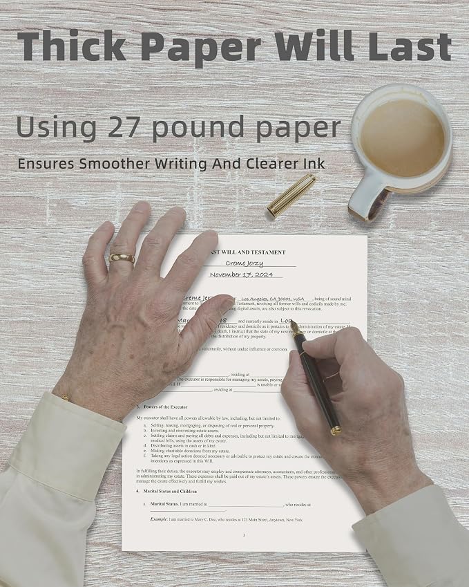 2026 Last Will and Testament Kit (3-Pack) – DIY Estate Planning Forms, Lawyer-Prepared Templates with Instructions & Security Envelopes – Valid in All 50 States