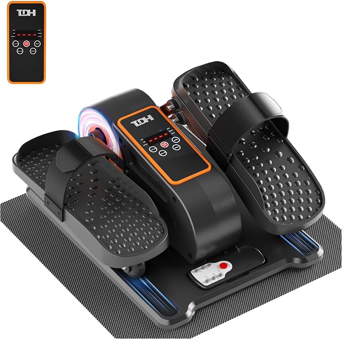 TDH Under Desk Elliptical Machine,Electric Leg Exerciser as Seen on Tv for Senior Adult,Portable Quiet Pedal Exerciser While Sitting with 12 Adjustable Speed Auto&HR Mode for Home Office