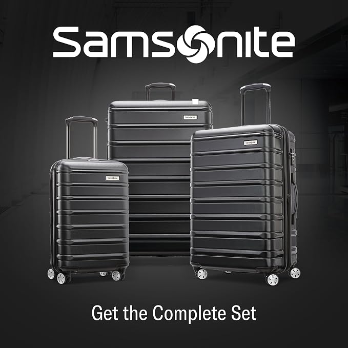 Samsonite Omni 2 28-Inch Large Checked Hardside Luggage with 360° Spinner Wheels - Scratch Resistant Hardshell - TSA Lock - Expandable Polycarbonate Shell for Lightweight Travel - Midnight Black
