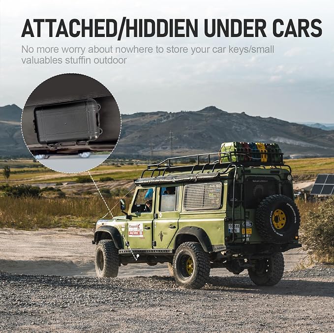 Magnetic Key Box,Magnet Key Holder Under car,Hide a Key Magnetic Holder,IPX7 Waterproof Key Hider Outdoor (Regular)
