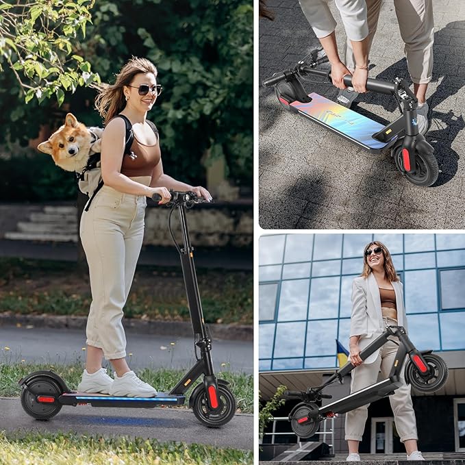 Caroma Electric Scooter with Seat Option,500/350W Motor Up to 25/20 Miles Range & 25/20 MPH Speed,9" Tires,Adjustable Electric Scooter for Adults,Foldable Commuting