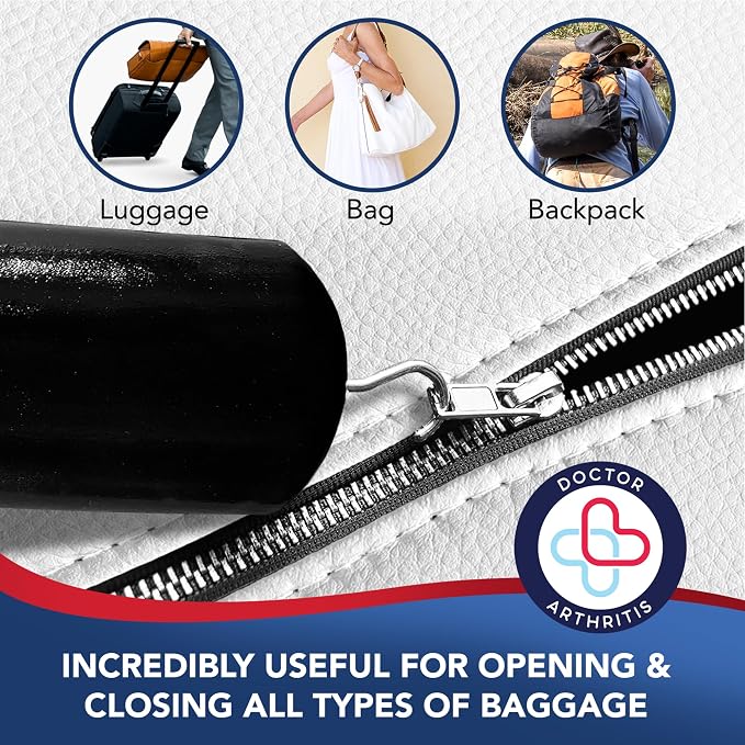 Button Hook & Zipper Pull, Assist, Helper Device, Dress Clothes Tool, Button Shirts Aid, One Hand, Disability, Handicapped and Seniors by Dr. Arthritis (Single)