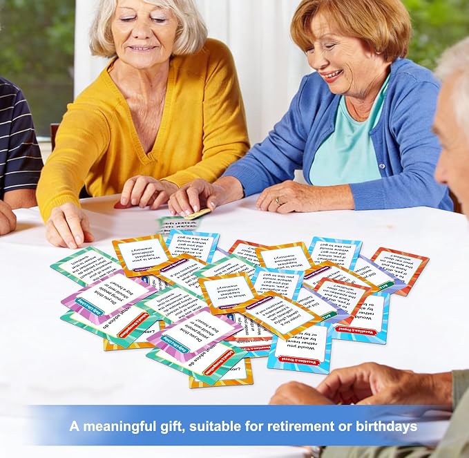 112 Pcs Let's Chat Conversation Cards, Dementia Activities for Seniors, Alzheimers Activities for Dementia Patients, Alzheimers Gifts for Elderly, Memory Games for Adults