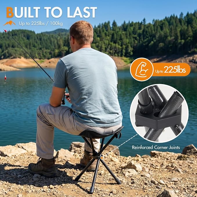 Portal 2 Pack Tall Folding Tripod Stool for Adults Supports 225 lbs