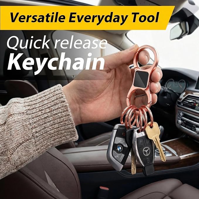 DAYGOS Key Chain, Quick Release Car Keychain with 8 Key Rings for Men | Heavy Duty, Easy Detachable Keychains Organizer, Portable Multi Key Ring Clip with Spring Hooks