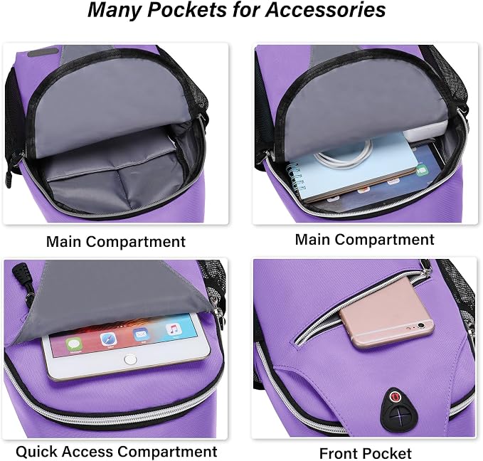 MOSISO Small Sling Bag for Men, Crossbody Shoulder Chest Daypack Bag | Sling Backpack for Casual Travel Hiking