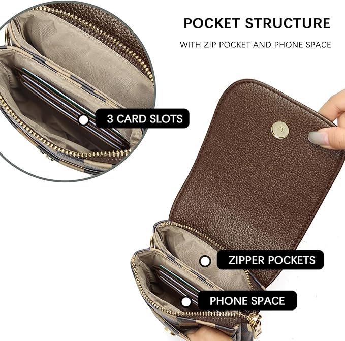 BOSTANTEN Small Crossbody Bag for Women Designer Cell Phone Purse | Vegan Leather, Multiple Pockets, Card Slots, Compact Size for Phone, Cards and Keys, Daily Travel Shopping Use
