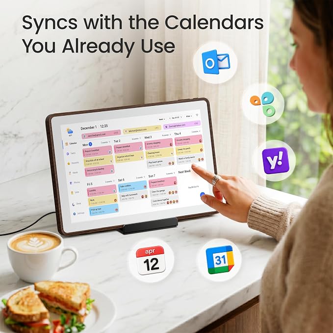Dragon Touch Digital Calendar 15.6-inch, Electronic Wall Calendar with Interactive Touch Screen, Smart Family/Home Gift for Schedule Reminders, Task Rewards, Chort Chart and Digital Picture Frame