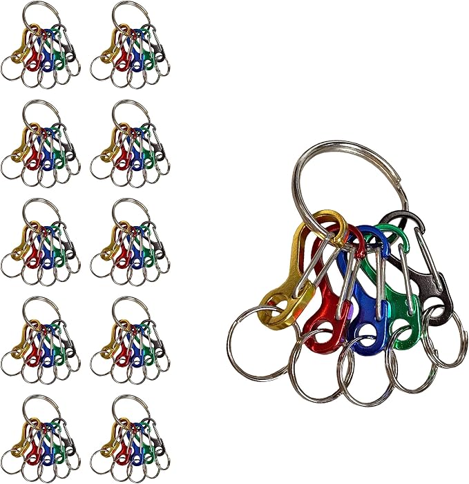 Lucky Line Mini ID Clip Key Carrier Identify Keys by Color Key Chain, 10 Pack (45910)