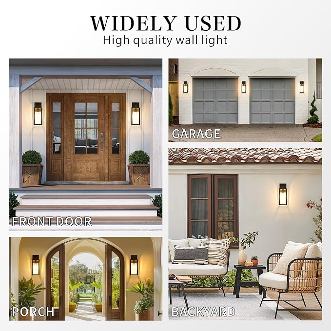14.6 Inch Motion Sensor Dawn to Dusk Outdoor Sensor Light Fixture Anti-Rust Exterior Wall Lighting Waterproof Outdoor Wall Lantern for Porch Patio Front Door Garage