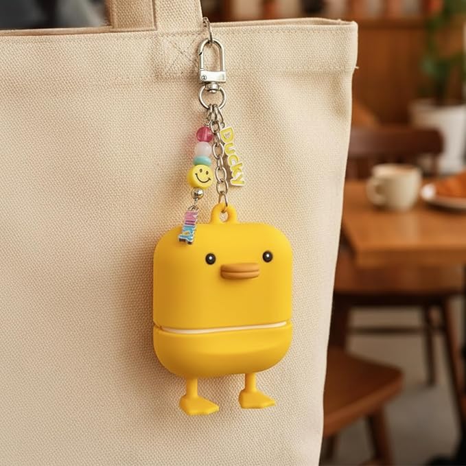 KAHI Airy Fit Sun Stick Duck Silicone Keychain Holder Bag Charm Case | Soft Silicone Holder, Scratch Protection, Portable Keyring, Cute Bag Charm, Travel-Ready, Easy SPF Access