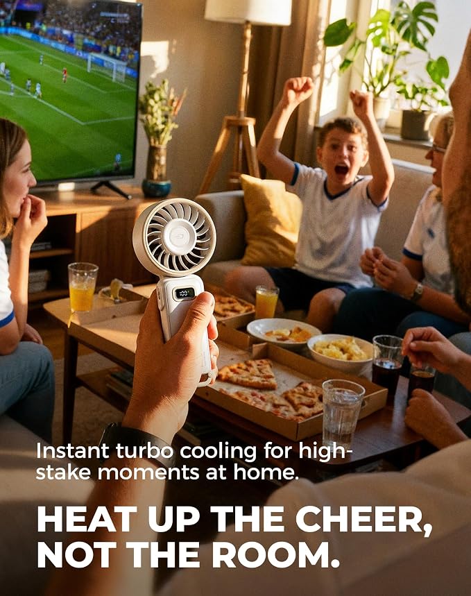 Diveblues Portable Turbo Fan, 100 Speed Handheld Fan with Strong Airflow, Foldable 4 in 1 Personal Fan for Neck, Desk & Travel, USB-C Rechargeable, Lightweight for Summer, Concerts & Outdoor Use
