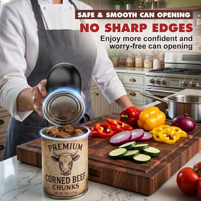 Electric Can Opener, Automatic Can Opener with Smooth Edge, Hands Free, Battery Powered, One-Touch Operation, Electric Can Openers for kitchen, Can Openers for Seniors with Arthritis