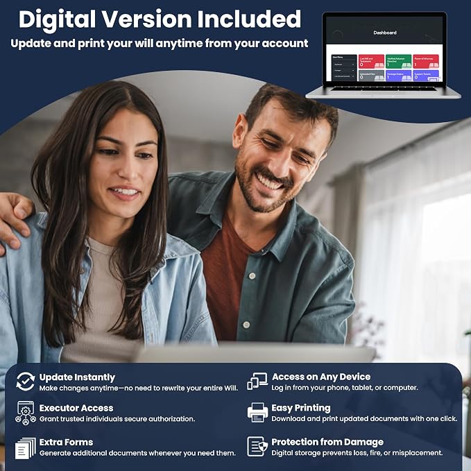 Estate Planning Kit with Digital Access – Last Will and Testament Kit, Living Will, Durable Power of Attorney & Medical Directive - Attorney Approved Forms, Valid in 50 States