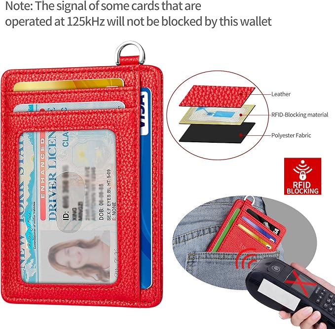 Slim Minimalist Front Pocket Wallet, RFID Blocking Credit Card Holder Wallet with Detachable D-Shackle for Men Women