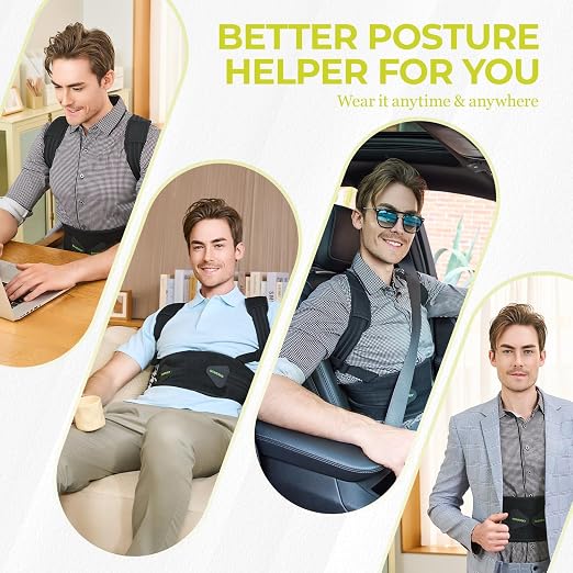 SHAPERKY Posture Corrector for Women and Men, Adjustable Upper Back Brace for Posture Hunchback Support and Providing Pain Relief from Neck, Shoulder, and Upper Back (1, Small/M)