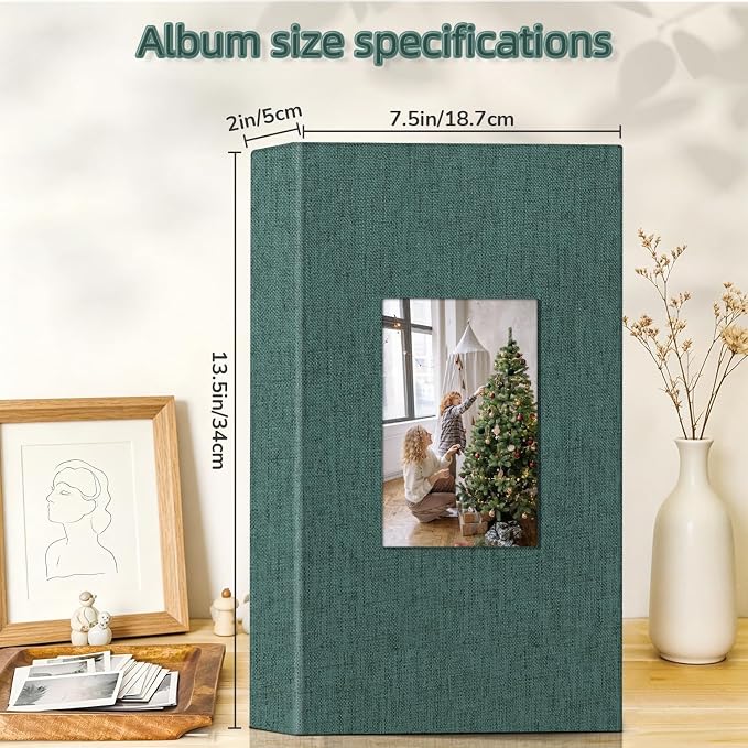 popotop Photo Album 4x6-300 Photos Linen Cover Photo Books with 300 Horizontal Pockets,Slip-in Picture Albums for Family Wedding Anniversary Baby Vacation Pictures