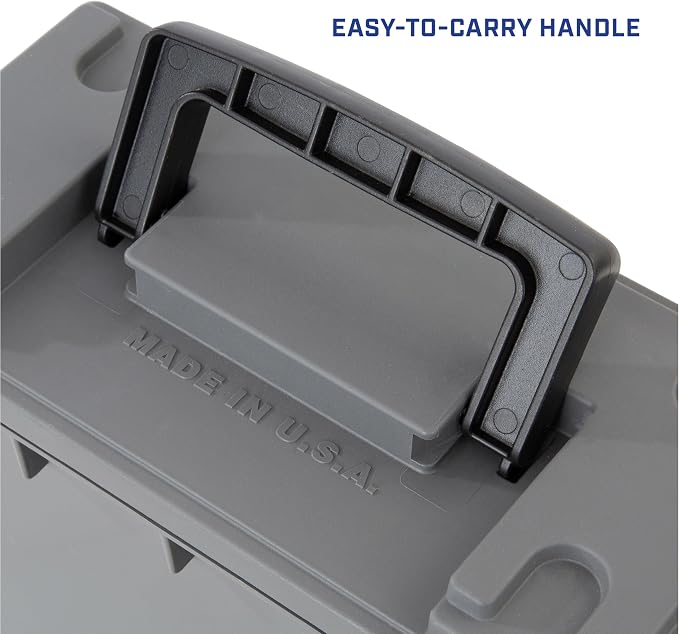 Sheffield Ammo Box Made in USA, Stackable Lockable Ammo Storage Box, Gray | Lockable Storage Box, Water and Dust Resistant Dry Box, Secures Hunting Gear, Gun Accessories, Supplies, and Bullets